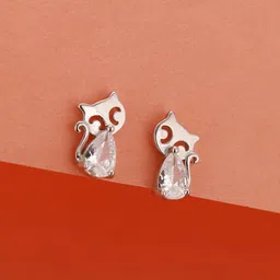 GIVA 925 Silver Kitty Earrings image 1