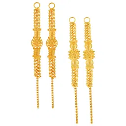 Vighnaharta Gold-Plated Geometric Drop Earrings image 1