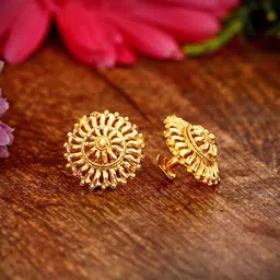 Vighnaharta Gold-Plated Floral Studs Earrings image 1