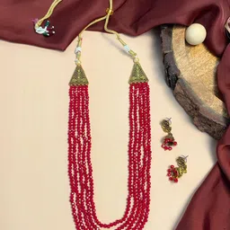 ABDESIGNS Gold Plated Quartz Beaded Jewellery Set-picture-33