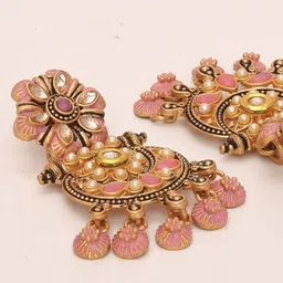 Young & Forever Floral Brass-Plated Drop Earrings-picture-18