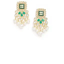 Anouk Silver-Toned Silver-Plated Floral Drop Earrings-picture-20