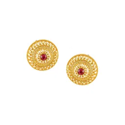 Vighnaharta Gold-Plated Floral Drop Earrings image 1