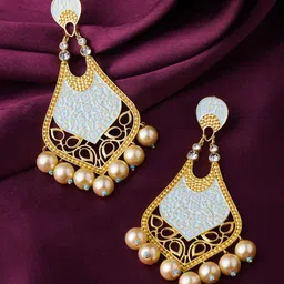 CELEBRAVO Brass-Plated Floral Drop Earrings-picture-32