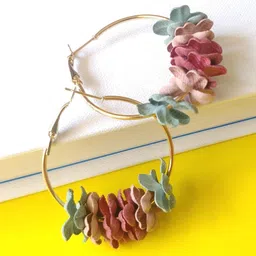 OOMPH Floral Hoop Earrings image 2