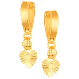 Vighnaharta Gold-Plated Floral Hoop Earrings image 1