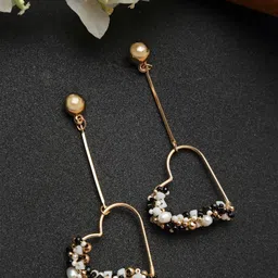 Madame Gold-Plated Contemporary Drop Earrings-picture-14