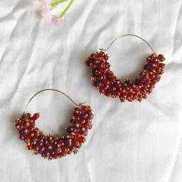 Crunchy Fashion Gold-Plated Circular Hoop Earrings-picture-12