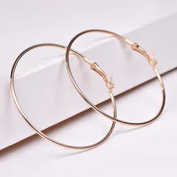 Yellow Chimes Set Of 3 Gold-Plated Silver-Toned Circular Hoop Earrings image 3