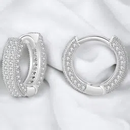 Designs & You Silver-Plated Circular Hoop Earrings image 1