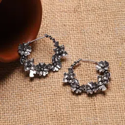 Sangria Silver Plated Hoop Earrings-image-19