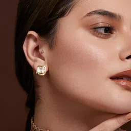 MINUTIAE Gold-Plated Geometric Studs Earrings-picture-40