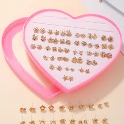 Shining Diva Fashion Set Of 36 Gold Plated Studs-image-97