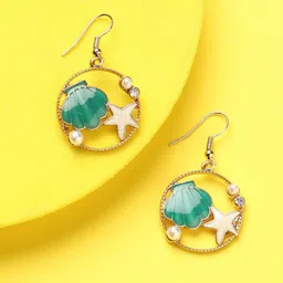 DressBerry Gold-Toned Gold-Plated Drop Earrings-picture-38