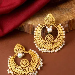 CELEBRAVO Brass-Plated Crescent Shaped Chandbalis-picture-11