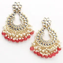 ODETTE Contemporary Kundan Chandbalis Earrings image 2