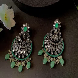 I Jewels Silver Plated Beaded Contemporary Chandbalis-picture-19