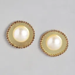DressBerry Women Studded Circular-Shaped Drop Earrings-image-64