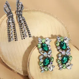 DressBerry Set Of 2 Silver-Plated Drop Earrings-picture-12