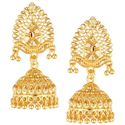 Vighnaharta Gold-Plated Dome Shaped Jhumkas-image-48