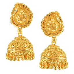 Vighnaharta Gold-Plated Floral Jhumkas-picture-31