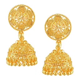 Vighnaharta Gold-Plated Floral Jhumkas-picture-17