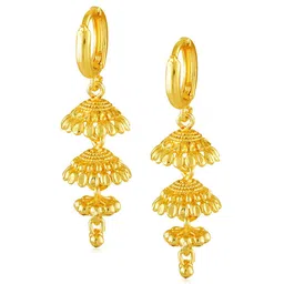 Vighnaharta Gold-Plated Dome Shaped Jhumkas Earrings-picture-28