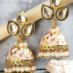 Anouk Floral Jhumkas Earrings-picture-12