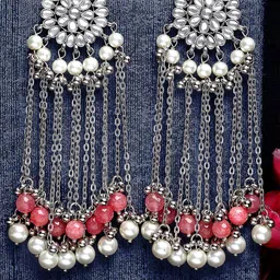 KARATCART Peach-Coloured Classic Drop Earrings-picture-42