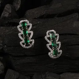 Anouk Silver-Plated Crystals Studded Drop Earrings-picture-31