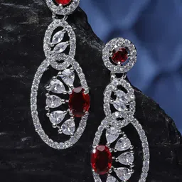 ZENEME Red Quirky Drop Earrings-picture-12