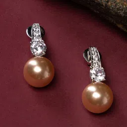 justpeachy Rhodium-Plated Spherical Studs Earrings-picture-30