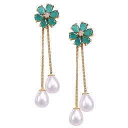 RATNAVALI JEWELS Floral Studs Earrings image 1