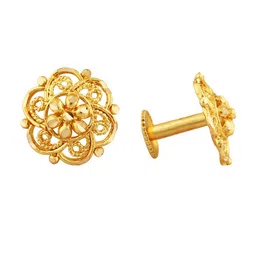 Vighnaharta Gold-Plated Floral Studs Earrings image 1