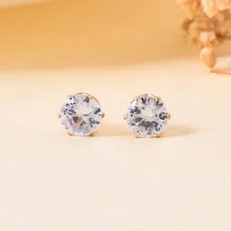 Silvermerc Designs Rose Gold-Plated Oval Studs Earrings-picture-41