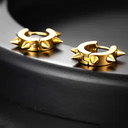 KRYSTALZ Unisex Set Of 2 Spiked Half Hoop Earrings-picture-13