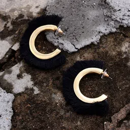 Bellofox Gold Plated Circular Half Hoop Earrings-picture-34