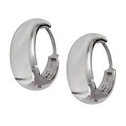 KARISHMA KREATIONS Unisex Silver-Plated Circular Half Hoop Earrings-picture-33