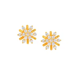 BHIMA 22K BIS Hallmark (916) Yellow Gold Petal & Stone Fusion Stud Earrings-picture-24
