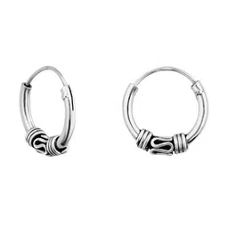 Nistra Circular Oxidised Hoop Earrings-picture-13