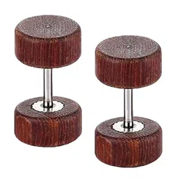 KRYSTALZ Set Of 2 Wooden Circular Studs-picture-15
