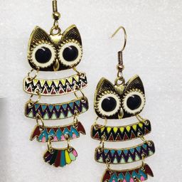 EL REGALO Gold-Toned & Black Quirky Drop Earrings-picture-46
