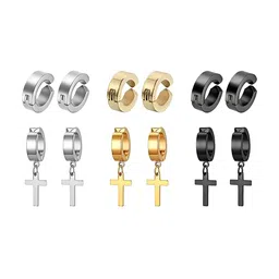 KARISHMA KREATIONS Men Set Of 6 Circular Hoop Earrings-picture-13