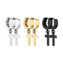 KARISHMA KREATIONS Men Set Of 3 Circular Hoop Earrings-picture-15
