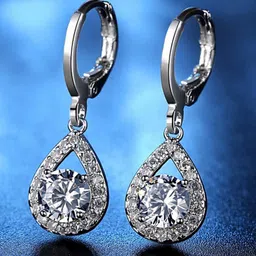 MYKI Silver-Plated Contemporary Drop Earrings image 1
