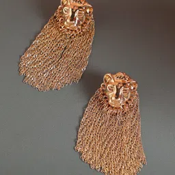 SOHI Gold-Plated Contemporary Drop Earrings image 1