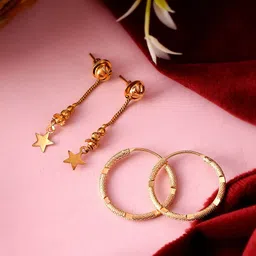 Silvermerc Designs Women Gold-Plated Contemporary Drop Earrings-image-52