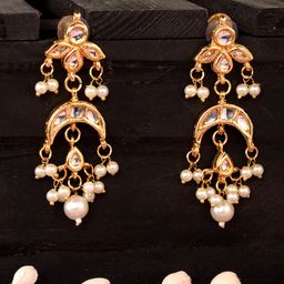 Saraf RS Jewellery Women Gold-Toned Contemporary Drop Earrings-picture-22