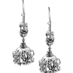 Shining Jewel - By Shivansh Silver-Toned Contemporary Hoop Earrings-picture-29