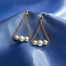 PRITA BY PRIYAASI Gold-Plated Contemporary Drop Earrings-picture-16